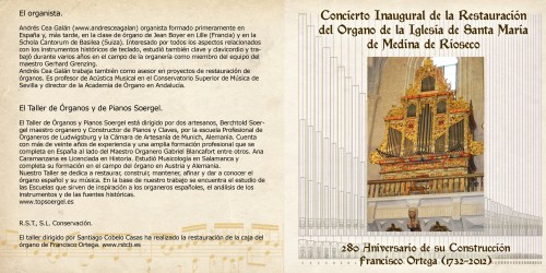 Concierto de inauguración de la restauración de órgano Igl. de Santa María, Medina de Rioseco