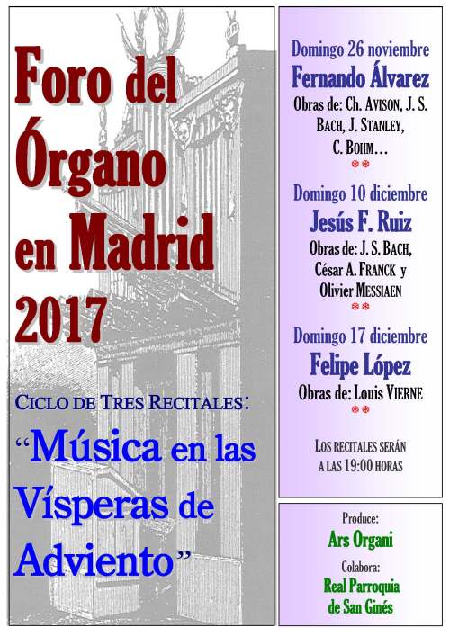 San Ginés, Madrid, Conciertos de Órgano