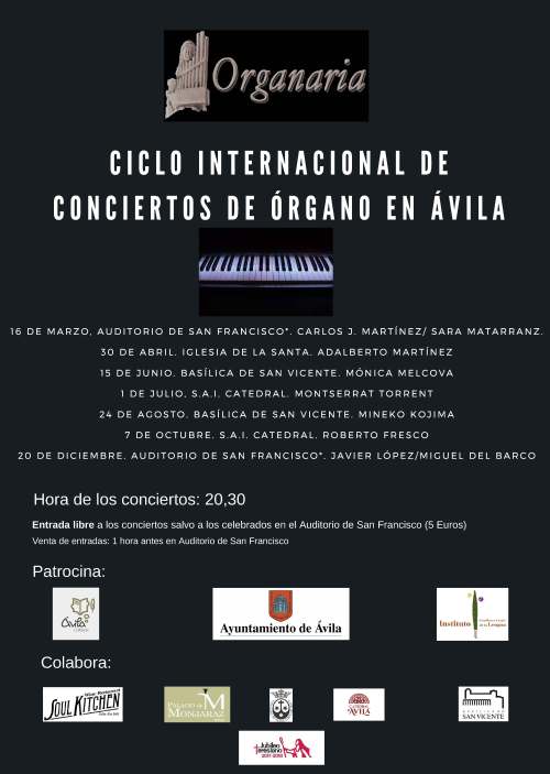 CICLO DE CONCIERTOS áVILA 2018