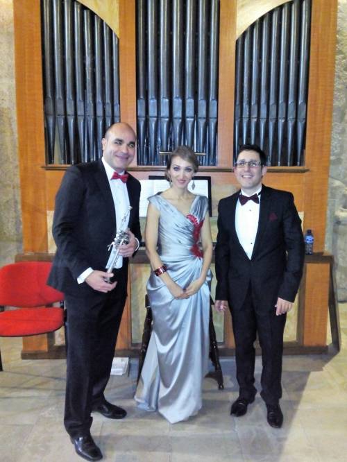 Jesús Núñez, trompeta, Sonia Santoyo, soprano, Jorge Colino, órgano