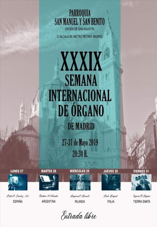 CONCIERTOS ÓRGANO OOMADRID  27 31 MAYO 2019