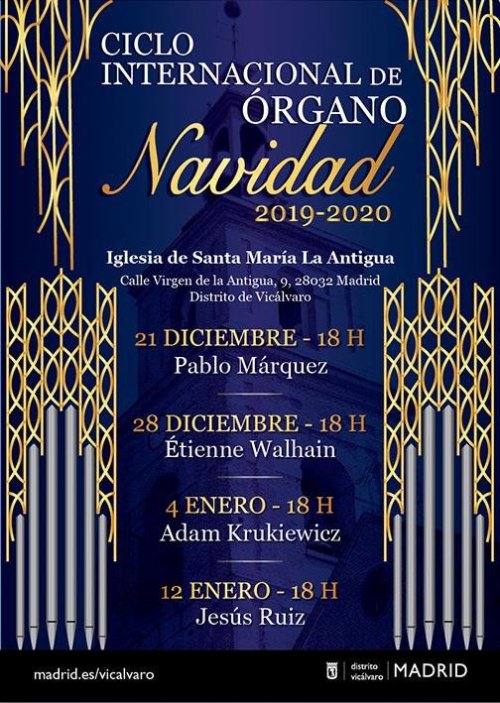 Conciertos de órgano, Vicálvaro (Madrid) Navidad 2019 - 20